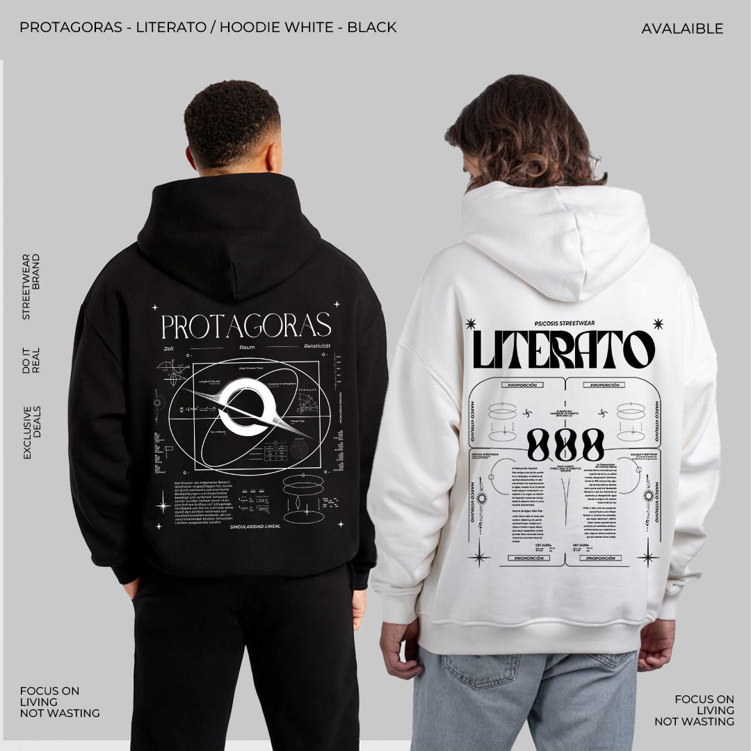 LITERATO - HOODIE WHITE OVERSIZE