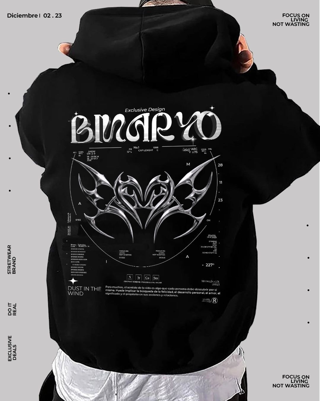 BINARYO - HOODIE BLACK